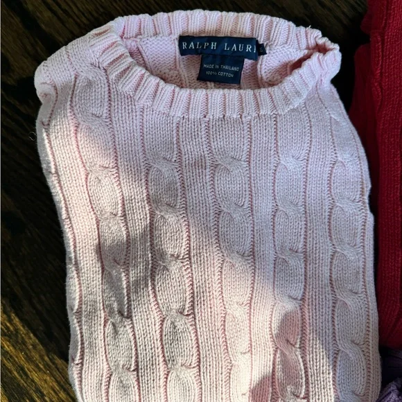 Ralph Lauren Women's Cable Knit Sweaters - Red, Pink, Purple, Teal, White - Picture 3 of 16